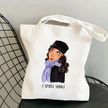 Осенняя сумочка с принтом Gilmore Girls, женская сумка для покупок в стиле харадзюку, сумка через плечо, холщовая сумка