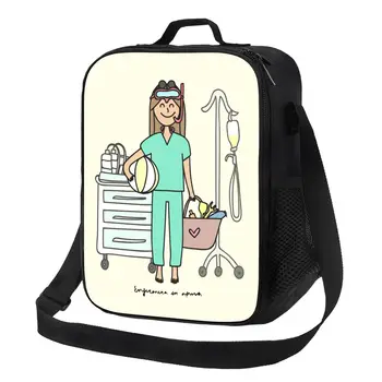 Доктор Медсестра Enfermera En Apuros Изолированная сумка для ланча для женщин, охладитель для кормящих, Термальный Ланч-бокс, офис, Пикник, путешествие