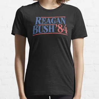 Винтажная футболка с Рейганом Бушем 1984 года, топы больших размеров, платье-футболка для женщин, длинное