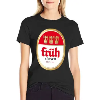 Пивоварня Früh K?lsch beer, местное пиво! Футболка, хлопковые футболки с графическим рисунком, женские футболки