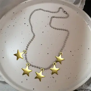 Ожерелье с подвеской в виде звезды из титановой стали для мужчин и женщин Y2K в стиле хип-хоп, Крутые Горячие девушки, Бусы, Цепочки, Колье, Корейская Бижутерия