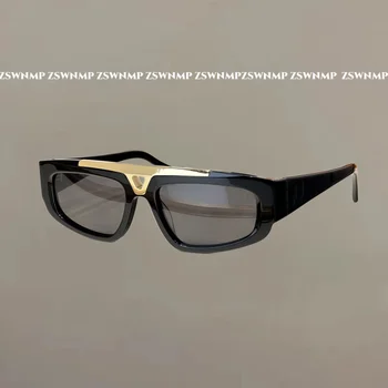 2023 Новые Горячие продукты, черные Ацетатные Прямоугольные Женские солнцезащитные очки для мужчин, Брендовая дизайнерская летняя мода в стиле стимпанк, солнцезащитные очки UV400