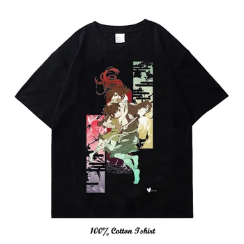 Дороро, черная уличная одежда в стиле хип-хоп харадзюку, футболка с принтом японского аниме, хлопковая повседневная футболка, летняя рубашка с короткими рукавами