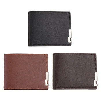 Портативный держатель для кредитных карт из искусственной кожи, двойной тонкий кошелек, портмоне для мужчин, карманная сумка для мелочи