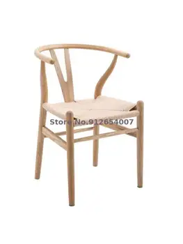 y-образный стул из массива дерева, скандинавский современный простой бытовой обеденный стул, японское кафе для отдыха, ресторан отеля, стул со спинкой