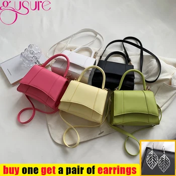 Женская однотонная сумка через плечо Gusure, брендовая Дизайнерская маленькая сумочка-клатч, женская повседневная сумка для телефона из искусственной кожи, bolsa
