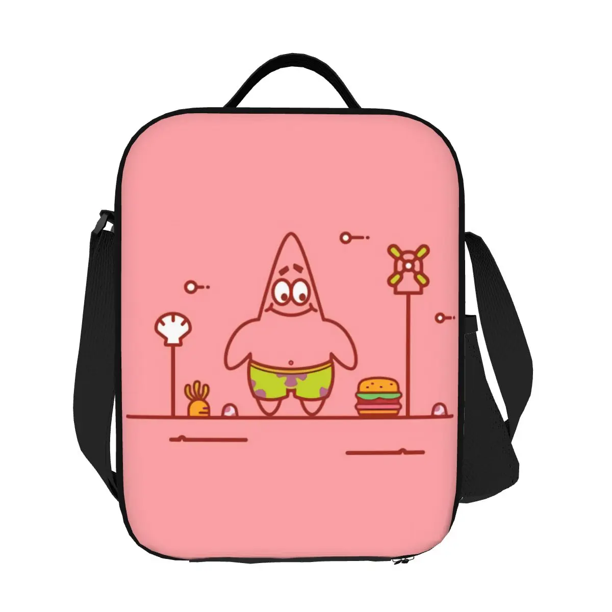 Женская сумка-тоут Patricks Cartoon Star Manga с изоляцией для ланча, портативный термоохладитель, ланч-бокс для еды, кемпинг, путешествия