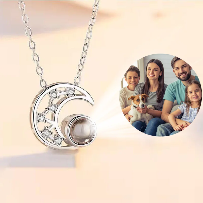 Индивидуальное семейное ожерелье с фотопроекцией любимого питомца, колье с памятью о любви, Колье на День Святого Валентина, Подарок на День Матери, Прямая поставка