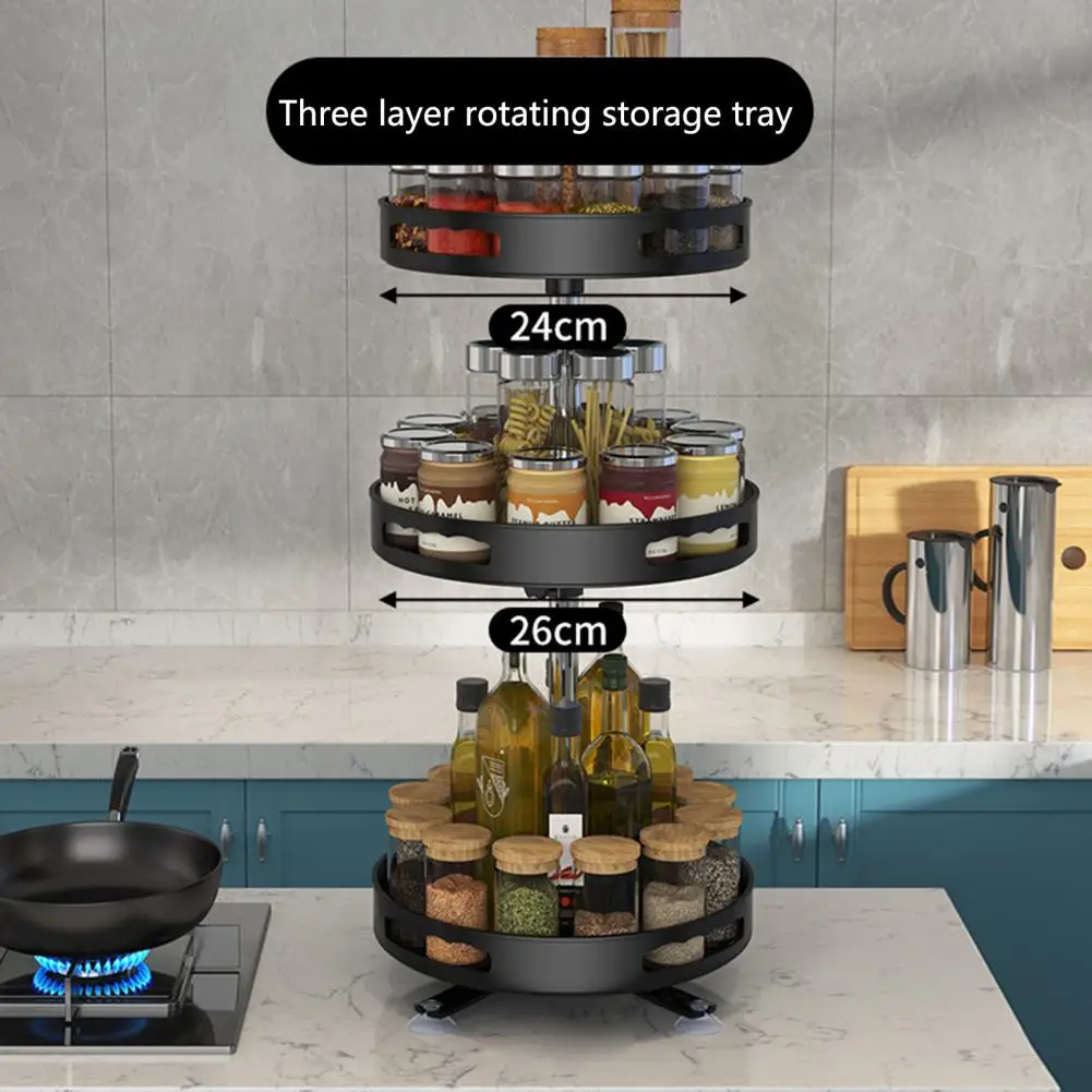 Компактная домашняя полка 3 стиля, вращающаяся на 360 градусов для кухни