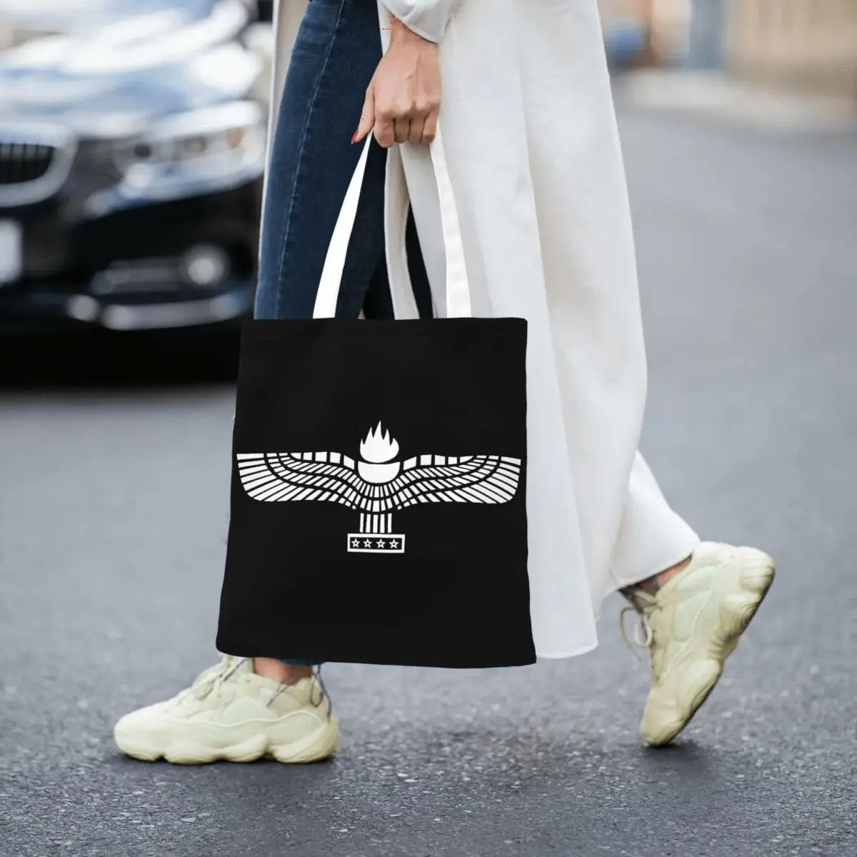 Многоразовая сумка для покупок с сирийским флагом Сурйойо, женская холщовая сумка через плечо, моющиеся сумки для покупок с арамейскими продуктами