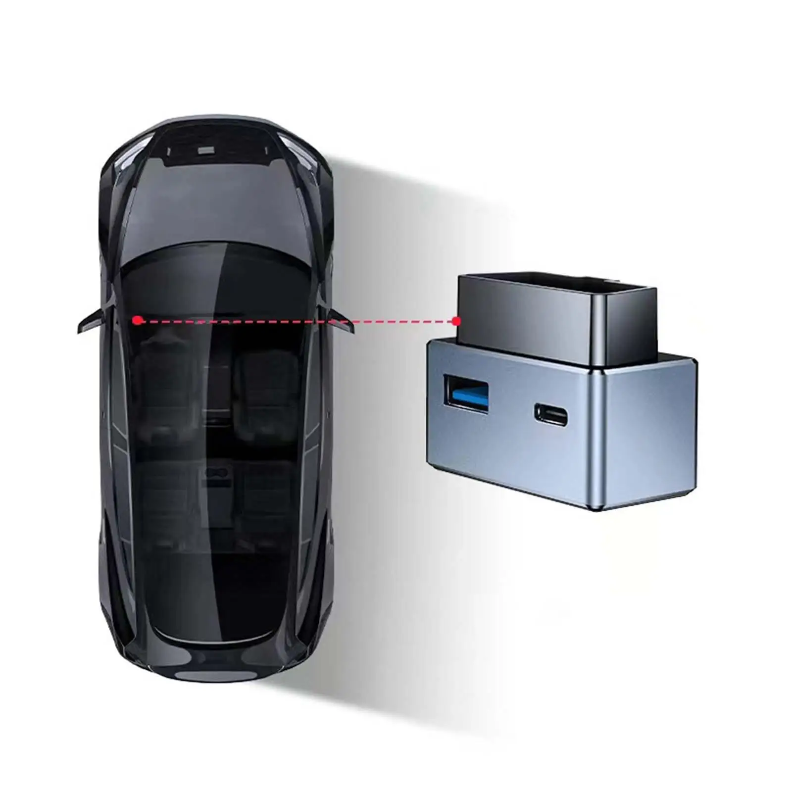 Скрытый OBD-адаптер для быстрой зарядки PD с двойным портом для Tesla Model 3 Y с портом быстрой зарядки